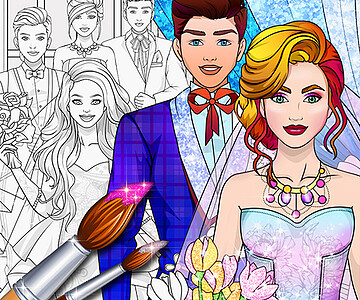 Wedding Coloring Dress Up Game