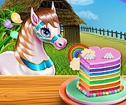 Pony Cooking Rainbow Cake