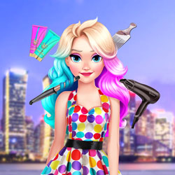 Play Game Eliza's Neon Hairstyle