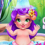 Play Game Mermaid Baby Bath