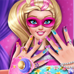 Play Game Superhero Doll Manicure